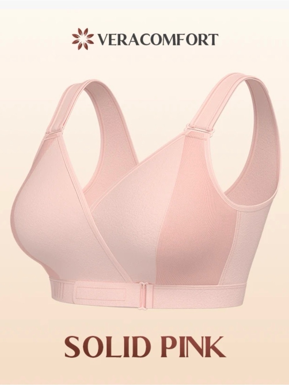 Solid Pink Wireless Comfort Bra